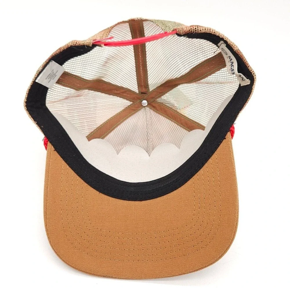 Shiner Bock Snapback Mesh Rope Trucker Hat‎ Tan Camo Hunting Magellan Patch Cap